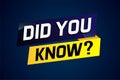 Did you know ? word concept vector illustration Royalty Free Stock Photo