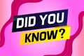 Did you know ? word concept vector illustration Royalty Free Stock Photo
