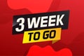 3 week to go word concept vector illustration Royalty Free Stock Photo