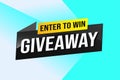 giveaway enter and win word vector illustration