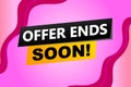 offer ends soon poster banner graphic design Royalty Free Stock Photo