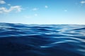 Blue Pacific Ocean surface. River, sea, water. Deep blue water and sky. Royalty Free Stock Photo