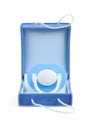 Blue pacifier in box Royalty Free Stock Photo