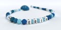 A blue pacifier chain for boys with name Erik