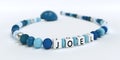 A blue pacifier chain for boys with name Joel