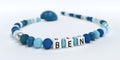 A blue pacifier chain for boys with name Ben