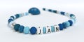 A blue pacifier chain for boys with name Jan