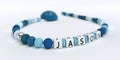 A blue pacifier chain for boys with name Jason