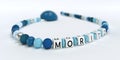 A blue pacifier chain for boys with name Moritz