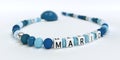 A blue pacifier chain for boys with name Mario