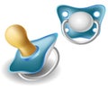 Blue pacifier set Royalty Free Stock Photo
