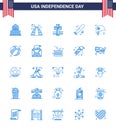 Blue Pack of 25 USA Independence Day Symbols of helmet; usa; american; sports; baseball