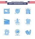 Blue Pack of 9 USA Independence Day Symbols of plant; cactus; handbag; usa; movis