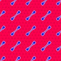 Blue Paddle icon isolated seamless pattern on red background. Paddle boat oars. Vector Illustration Royalty Free Stock Photo