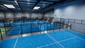 A blue padel tennis court Royalty Free Stock Photo