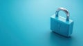 Blue padlock on blue background, a symbol of security, protection, and data safety Royalty Free Stock Photo