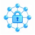 Blue Padlock Network Security Concept Illustration Royalty Free Stock Photo