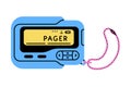 Blue Pager as Bright Item from Nineties Vector Illustration