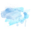 Blue Paint Artistic Watercolor Backround isolated on white