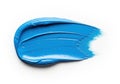 Blue paint brush stroke with texture isolated on white background Royalty Free Stock Photo