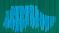 Blue paint brush strokes abstract wall design blank space text empty green background pattern metal fence sample Royalty Free Stock Photo