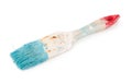 Blue paint brush used Royalty Free Stock Photo