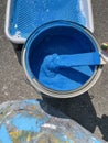 Blue Paint Can Outside