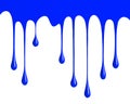 Blue paint dripping isolated over white background Royalty Free Stock Photo