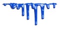 Blue paint dripping isolated Royalty Free Stock Photo