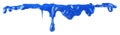 Blue paint dripping isolated Royalty Free Stock Photo