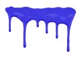 Blue paint dripping isolated on white Royalty Free Stock Photo