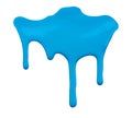 Blue paint dripping isolated on white Royalty Free Stock Photo