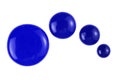 Blue paint drops Royalty Free Stock Photo