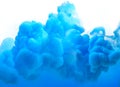 Blue Paint pigment clouds Royalty Free Stock Photo