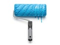 Blue paint roller isolated on white background Royalty Free Stock Photo