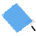 Blue paint roller on white background. Vector paper art illustration. Brush stroke vector illustration. Stock image Royalty Free Stock Photo