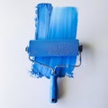 Blue Paint on White Background.AI generated image Royalty Free Stock Photo