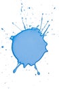 Blue paint splash on white Royalty Free Stock Photo