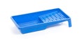 Blue paint tray, empty and ready to be used Royalty Free Stock Photo