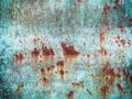 Blue rusty metal surface with cracking texture Royalty Free Stock Photo