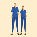 Blue pajamas for couple