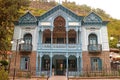 The Blue Palace Firuza, a Remarkable Cultural Heritage Monument in the Town of Borjomi, Georgia Royalty Free Stock Photo