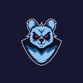 Blue panda mascot logo