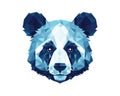Blue panda mosaic vector illustration