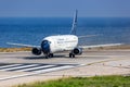 Blue Panorama Boeing 737-400 airplane Skiathos airport