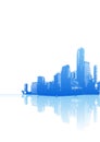 Blue panorama of city. Vector Royalty Free Stock Photo