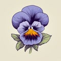 Minimalistic Pansy Illustration With Vibrant Color Gradients Royalty Free Stock Photo