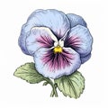 Blue Pansy Flower Vector Illustration In Colorized Style Royalty Free Stock Photo