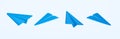 Blue paper airplane icon on white background. Innovation business financial. Business communication applications