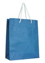 Blue paper bag isolated on white Royalty Free Stock Photo